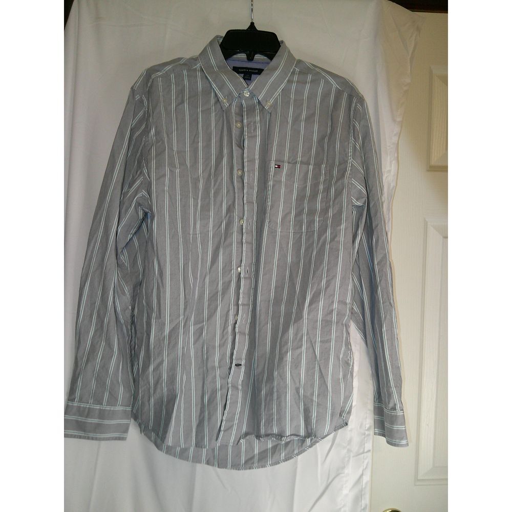 Tommy Hilfiger Classic Striped Button-Down Shirt Long Sleeve Casual Business L/G